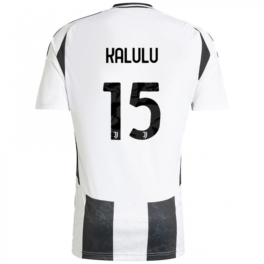 Uomo Maglia Pierre Kalulu #15 Bianco Nero Kit Gara Home 2024/25 Maglietta