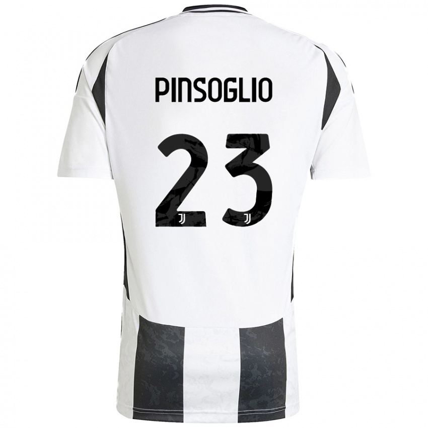 Uomo Maglia Carlo Pinsoglio #23 Bianco Nero Kit Gara Home 2024/25 Maglietta