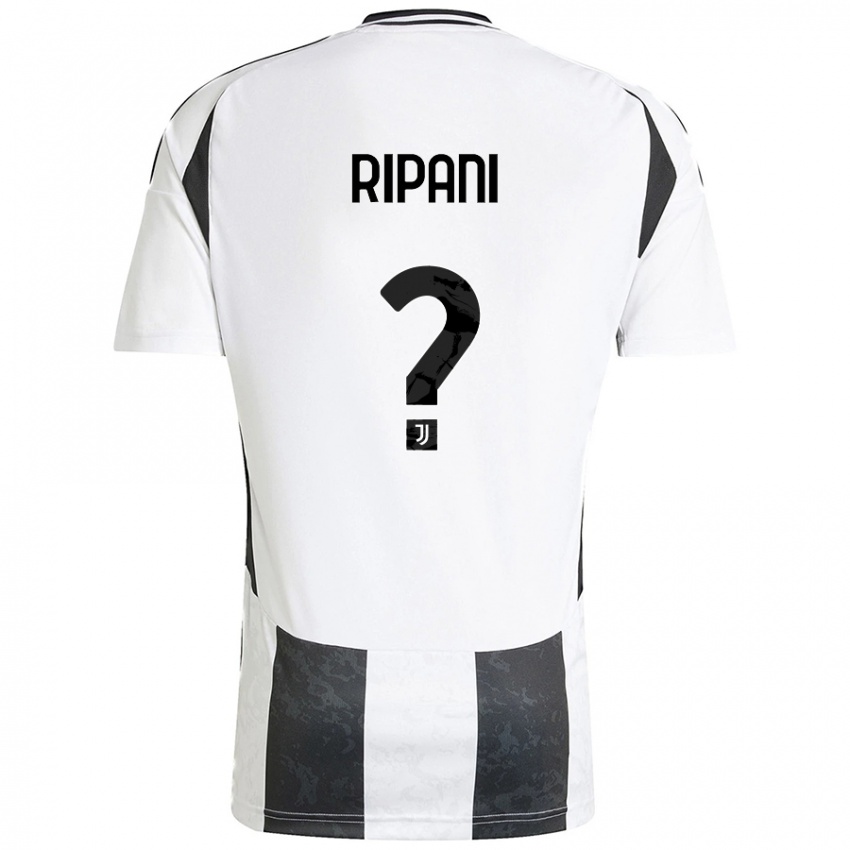 Uomo Maglia Diego Ripani #0 Bianco Nero Kit Gara Home 2024/25 Maglietta