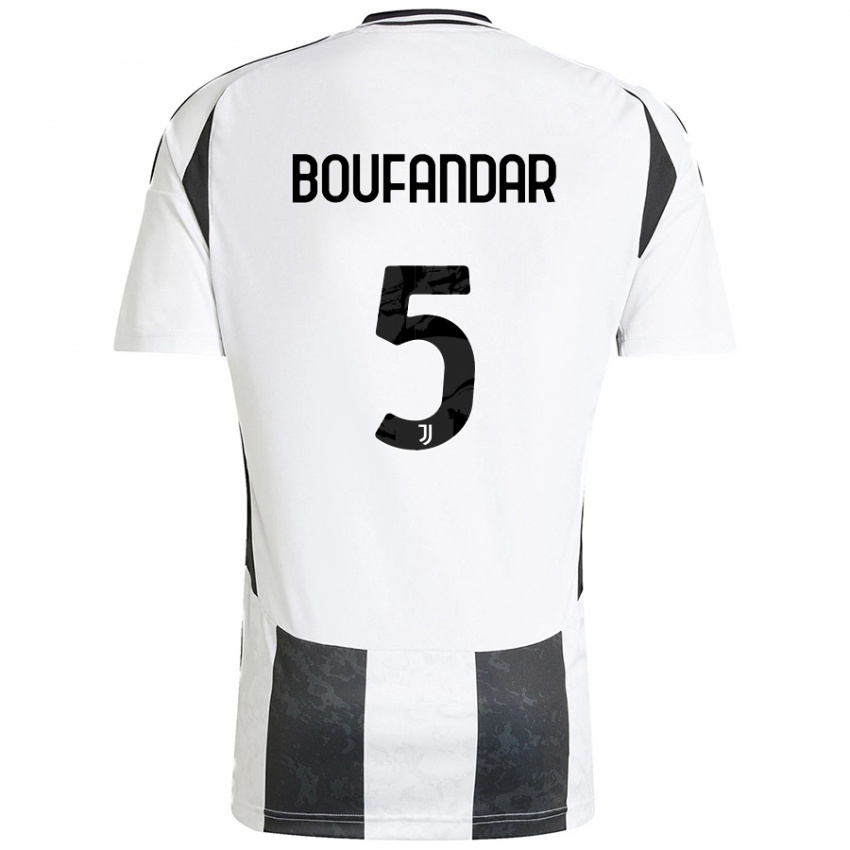 Uomo Maglia Adam Boufandar #5 Bianco Nero Kit Gara Home 2024/25 Maglietta