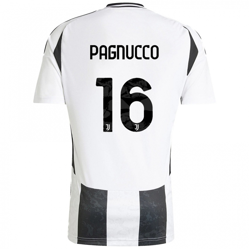 Uomo Maglia Filippo Pagnucco #16 Bianco Nero Kit Gara Home 2024/25 Maglietta