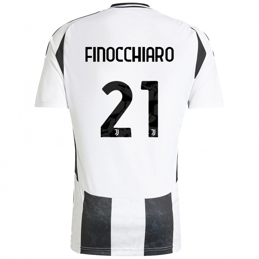 Uomo Maglia Gabriele Finocchiaro #21 Bianco Nero Kit Gara Home 2024/25 Maglietta