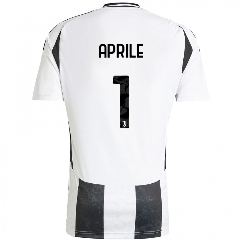 Uomo Maglia Roberta Aprile #1 Bianco Nero Kit Gara Home 2024/25 Maglietta