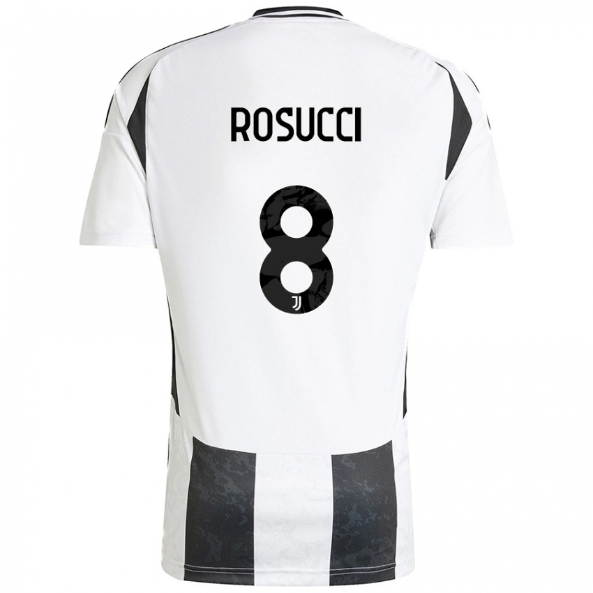 Uomo Maglia Martina Rosucci #8 Bianco Nero Kit Gara Home 2024/25 Maglietta