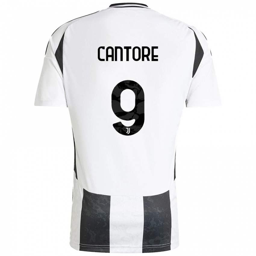 Uomo Maglia Sofia Cantore #9 Bianco Nero Kit Gara Home 2024/25 Maglietta