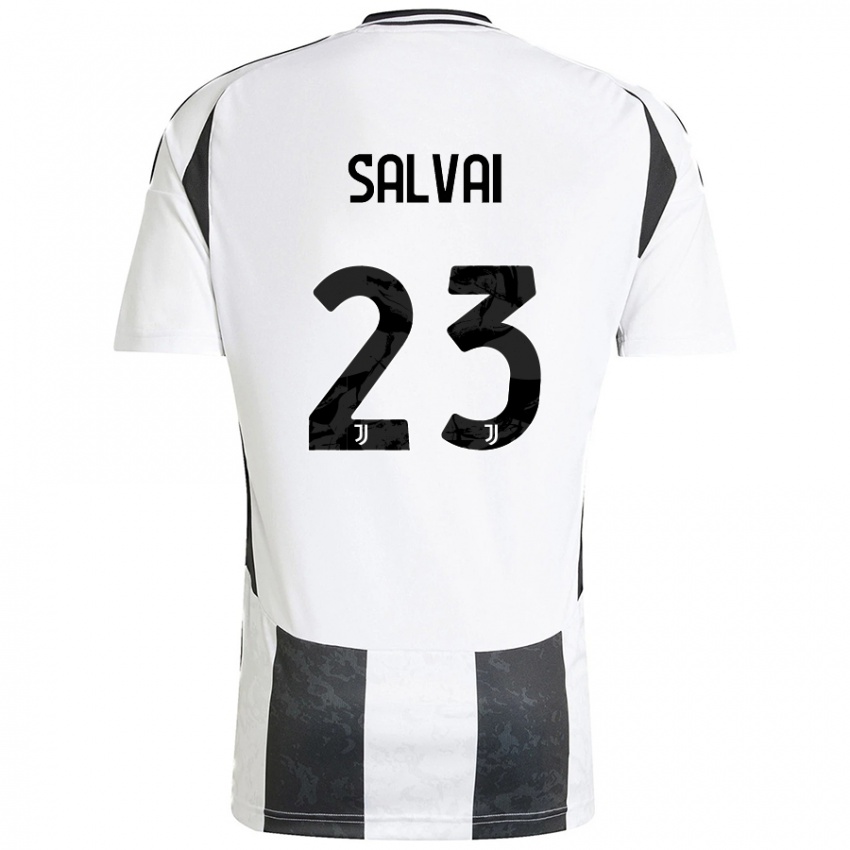 Uomo Maglia Cecilia Salvai #23 Bianco Nero Kit Gara Home 2024/25 Maglietta