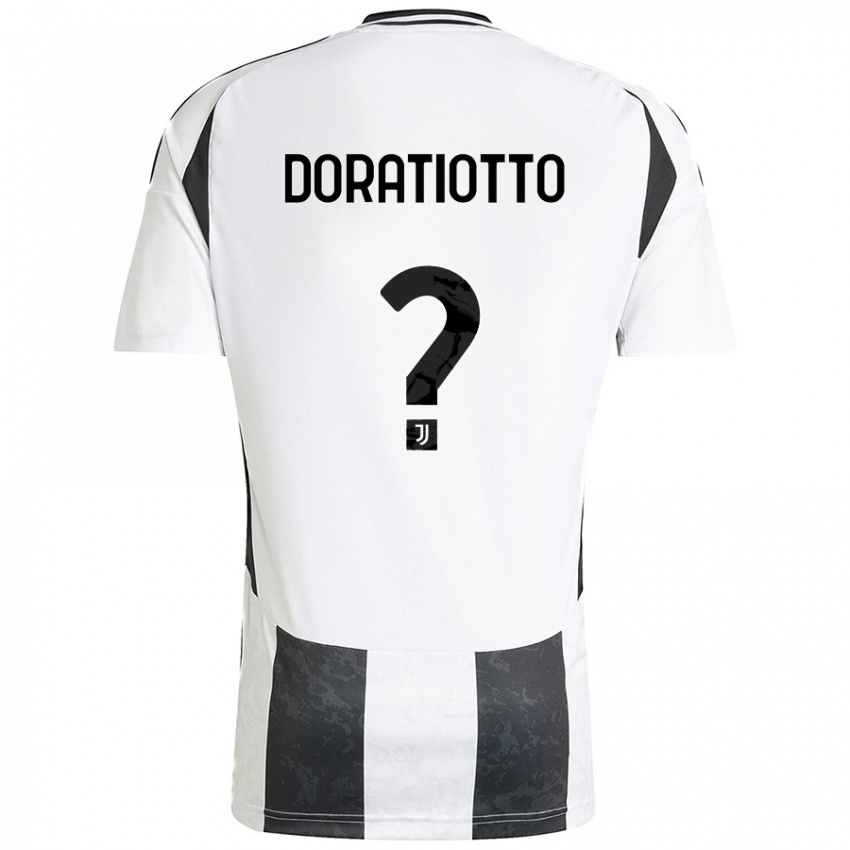 Uomo Maglia Giulio Doratiotto #0 Bianco Nero Kit Gara Home 2024/25 Maglietta