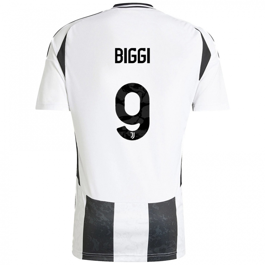 Uomo Maglia Silvano Biggi #9 Bianco Nero Kit Gara Home 2024/25 Maglietta