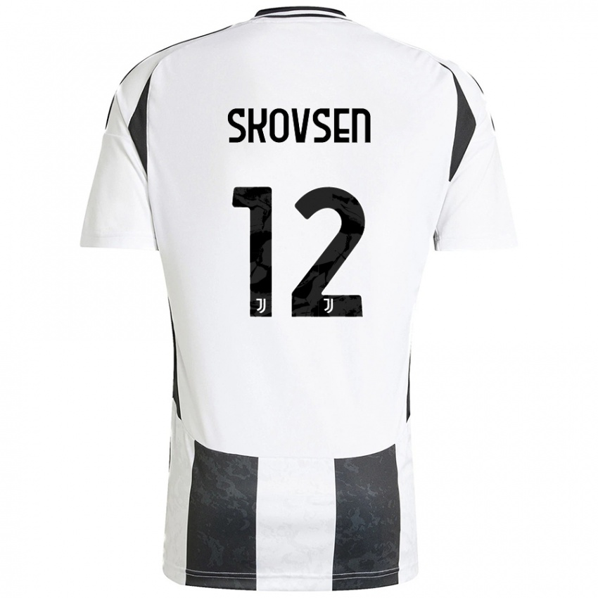 Uomo Maglia Matilde Lundorf Skovsen #12 Bianco Nero Kit Gara Home 2024/25 Maglietta