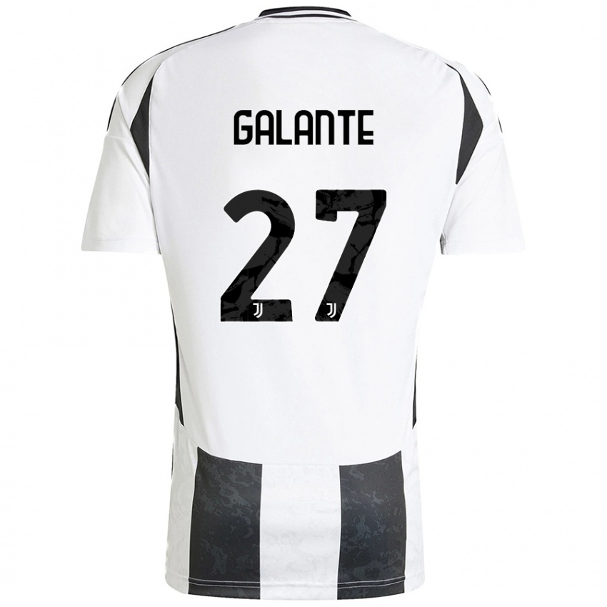 Uomo Maglia Tommaso Galante #27 Bianco Nero Kit Gara Home 2024/25 Maglietta