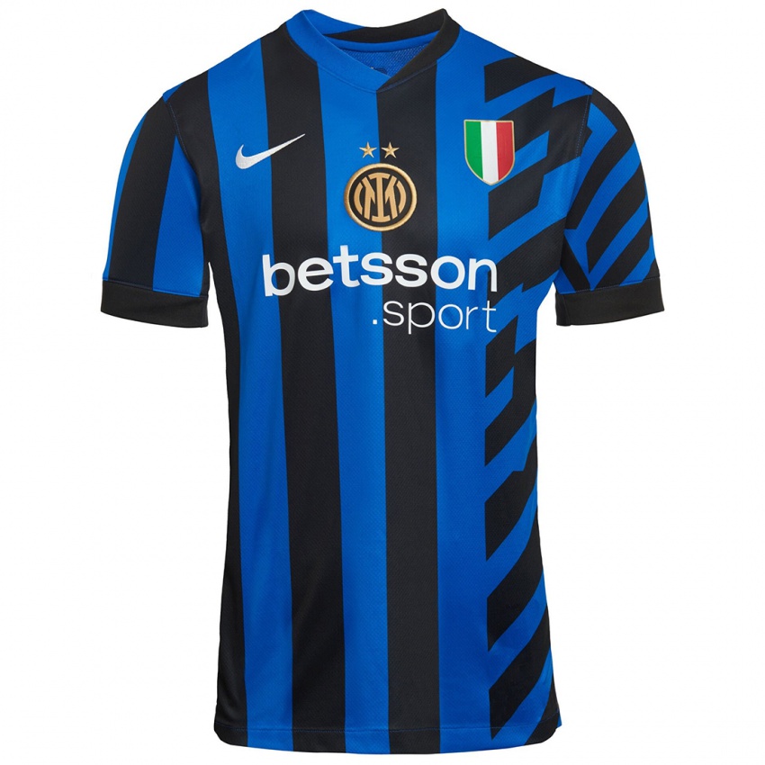 Uomo Maglia Alessandro Bastoni #95 Blu Nero Kit Gara Home 2024/25 Maglietta