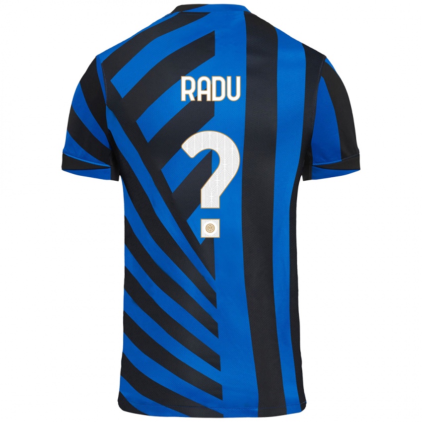 Uomo Maglia Andrei Radu #0 Blu Nero Kit Gara Home 2024/25 Maglietta