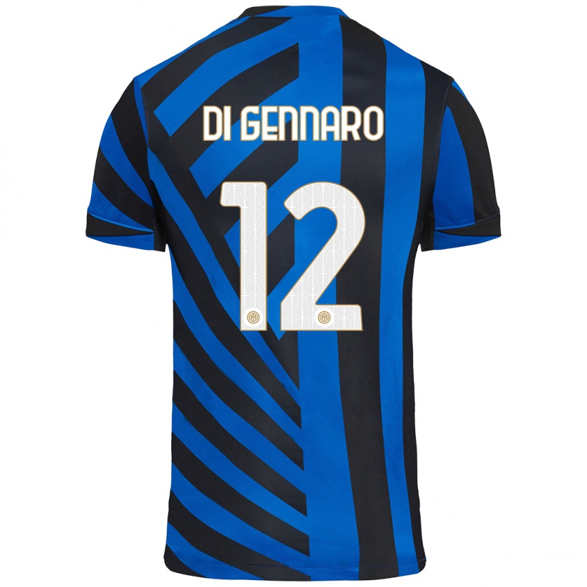 Uomo Maglia Raffaele Di Gennaro #12 Blu Nero Kit Gara Home 2024/25 Maglietta