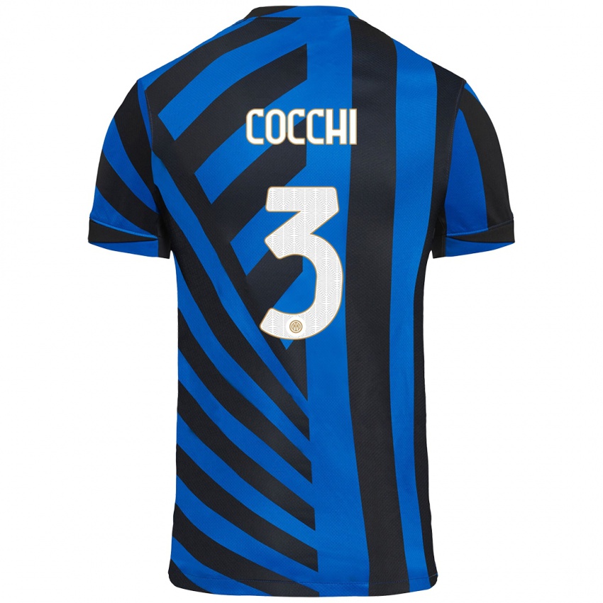 Uomo Maglia Matteo Cocchi #3 Blu Nero Kit Gara Home 2024/25 Maglietta