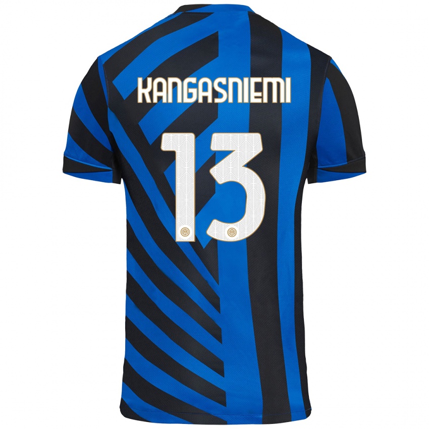 Uomo Maglia Ilari Kangasniemi #13 Blu Nero Kit Gara Home 2024/25 Maglietta