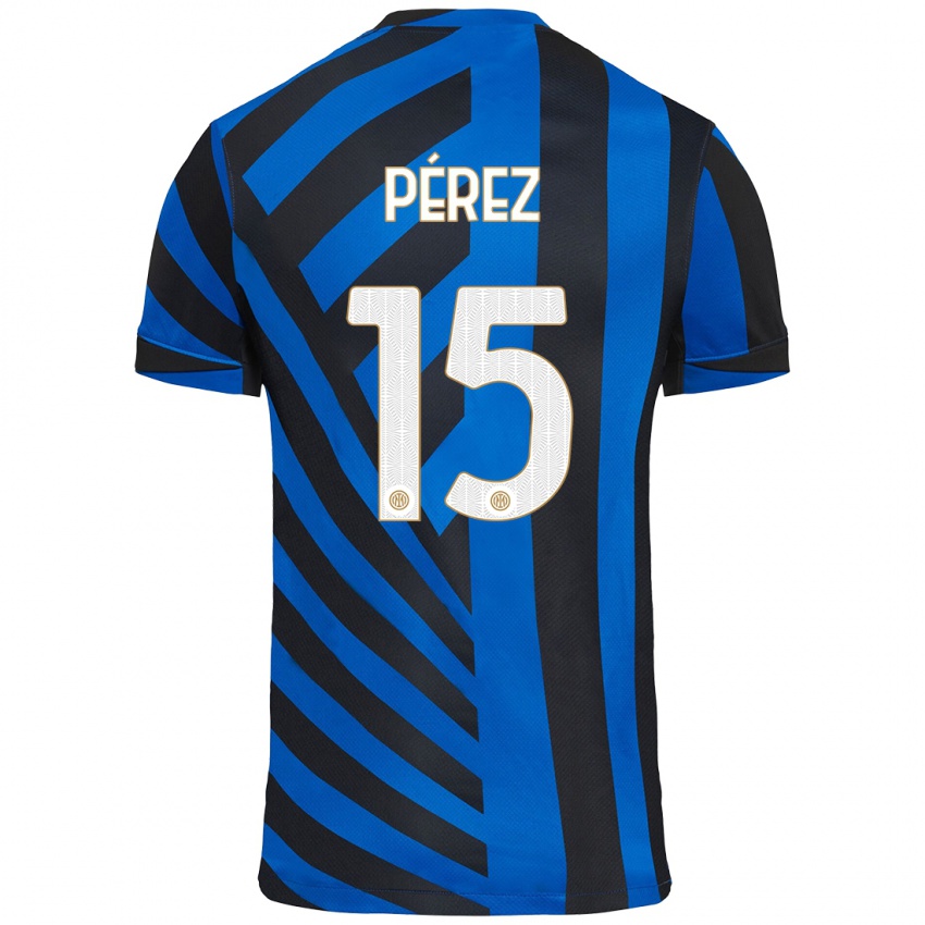 Uomo Maglia Álex Pérez #15 Blu Nero Kit Gara Home 2024/25 Maglietta