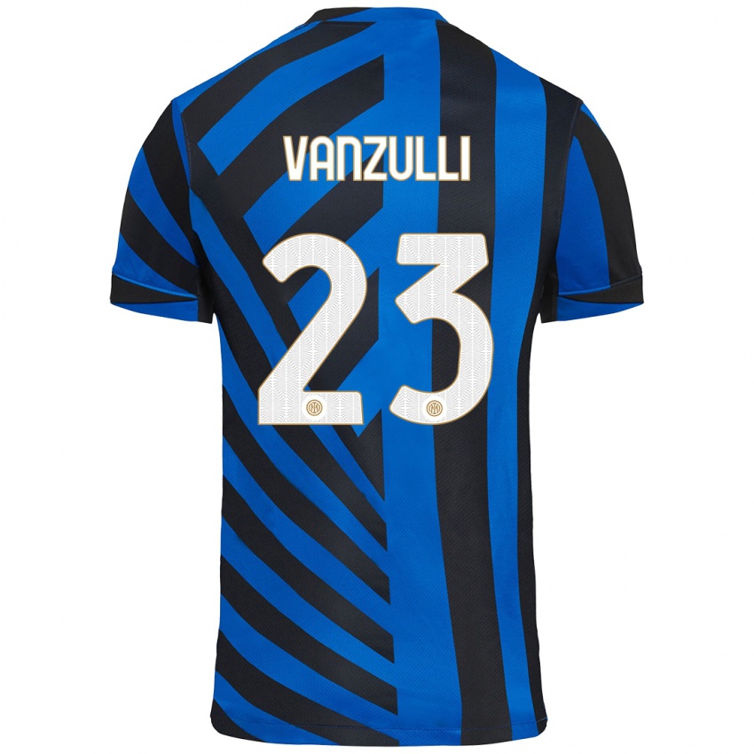 Uomo Maglia Marco Vanzulli #23 Blu Nero Kit Gara Home 2024/25 Maglietta