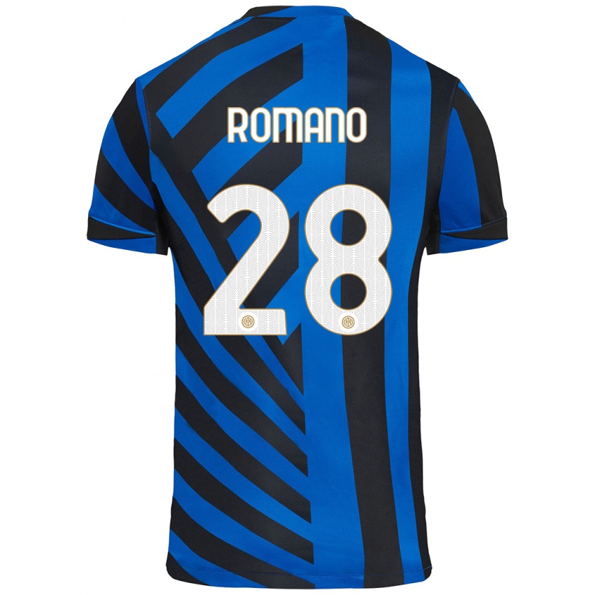 Uomo Maglia Thiago Romano #28 Blu Nero Kit Gara Home 2024/25 Maglietta