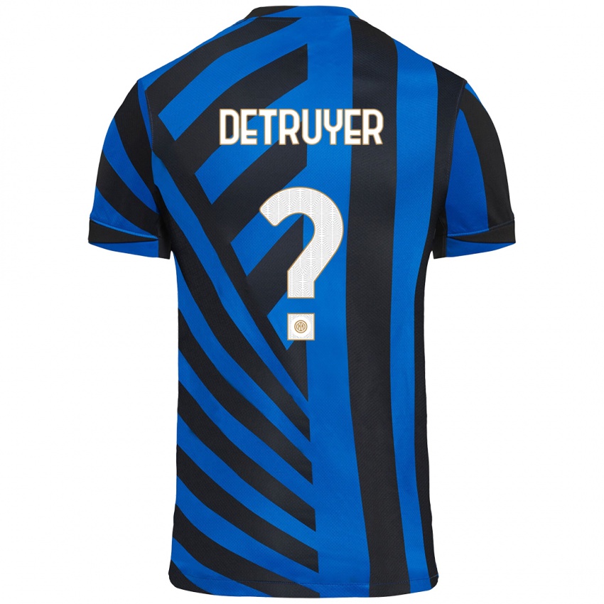 Uomo Maglia Marie Detruyer #0 Blu Nero Kit Gara Home 2024/25 Maglietta