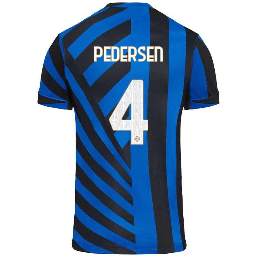 Uomo Maglia Sofie Junge Pedersen #4 Blu Nero Kit Gara Home 2024/25 Maglietta