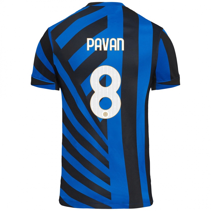 Uomo Maglia Matilde Pavan #8 Blu Nero Kit Gara Home 2024/25 Maglietta