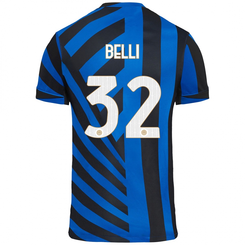 Uomo Maglia Elena Belli #32 Blu Nero Kit Gara Home 2024/25 Maglietta