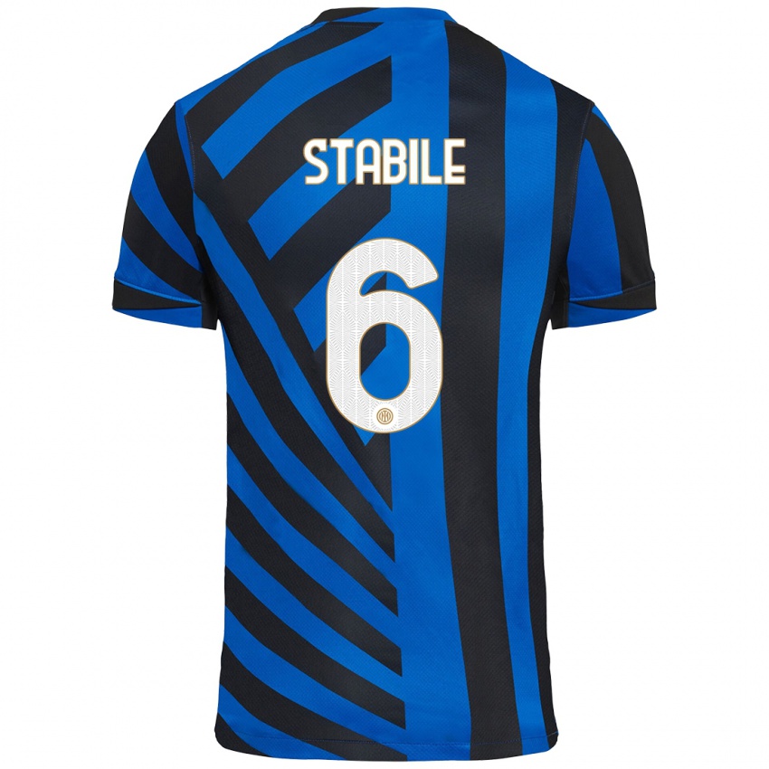 Uomo Maglia Giacomo Stabile #6 Blu Nero Kit Gara Home 2024/25 Maglietta