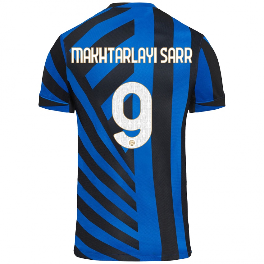 Uomo Maglia Amadou Makhtarlayi Sarr #9 Blu Nero Kit Gara Home 2024/25 Maglietta