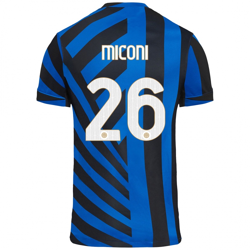 Uomo Maglia Riccardo Miconi #26 Blu Nero Kit Gara Home 2024/25 Maglietta