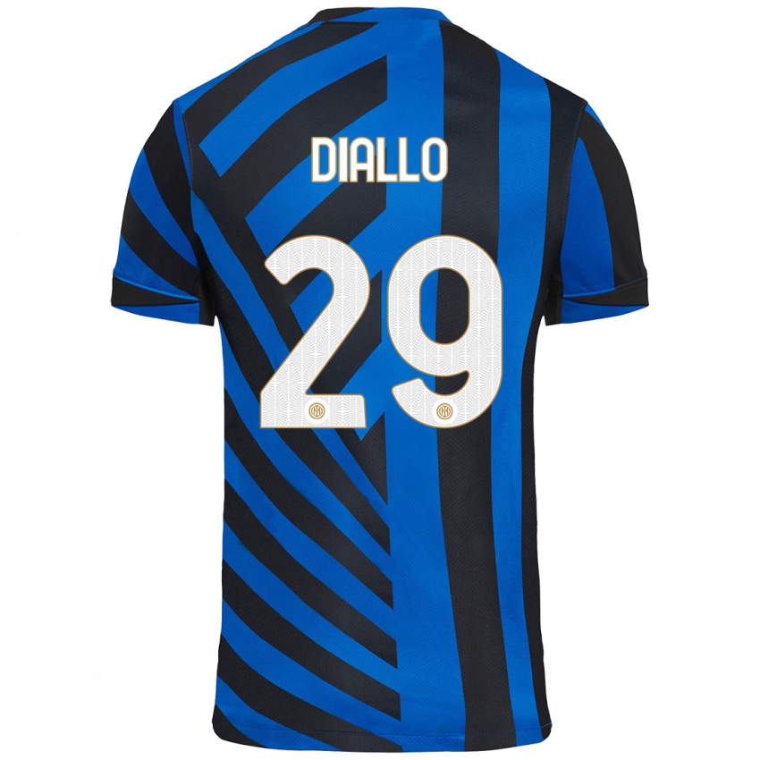 Uomo Maglia Oumar Diallo #29 Blu Nero Kit Gara Home 2024/25 Maglietta