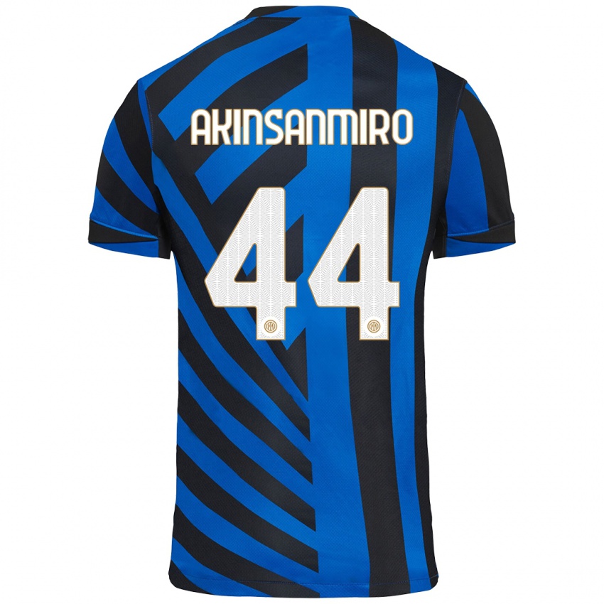 Uomo Maglia Ebenezer Akinsanmiro #44 Blu Nero Kit Gara Home 2024/25 Maglietta