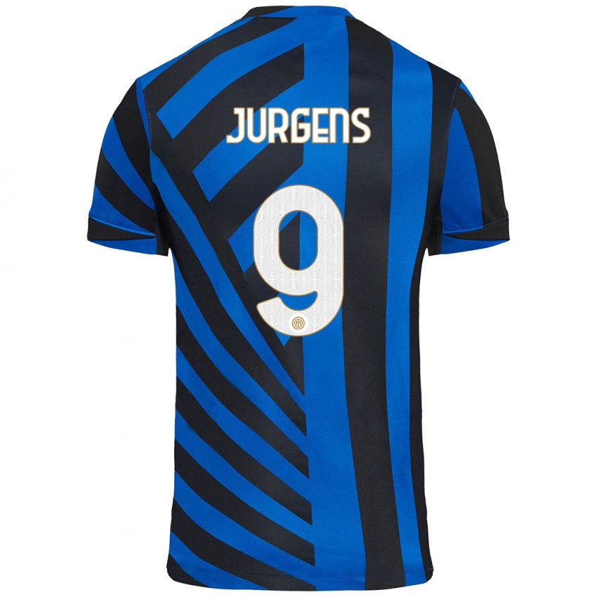 Uomo Maglia Oliver Jurgens #9 Blu Nero Kit Gara Home 2024/25 Maglietta