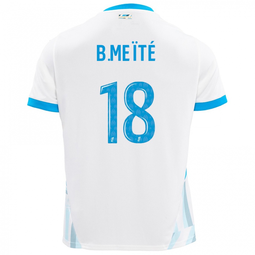 Uomo Maglia Bamo Meïté #18 Bianco Azzurro Kit Gara Home 2024/25 Maglietta