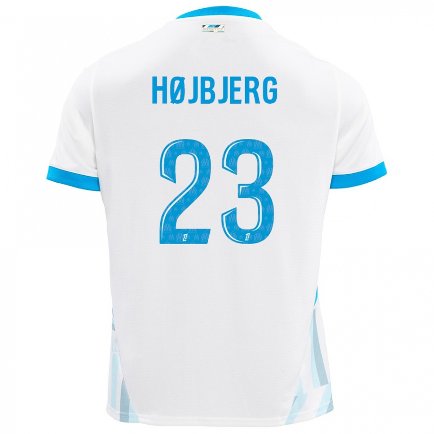 Uomo Maglia Pierre Emile Hojbjerg #23 Bianco Azzurro Kit Gara Home 2024/25 Maglietta