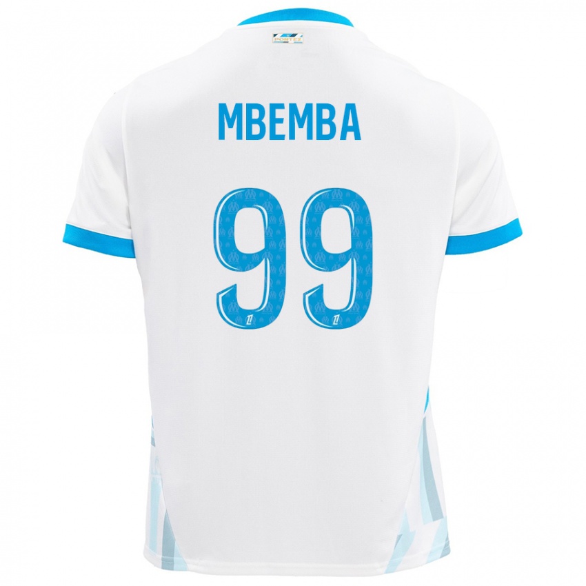 Uomo Maglia Chancel Mbemba #99 Bianco Azzurro Kit Gara Home 2024/25 Maglietta