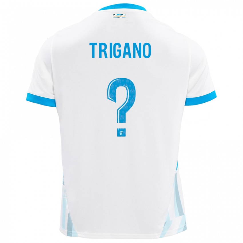 Uomo Maglia Paolo Trigano #0 Bianco Azzurro Kit Gara Home 2024/25 Maglietta