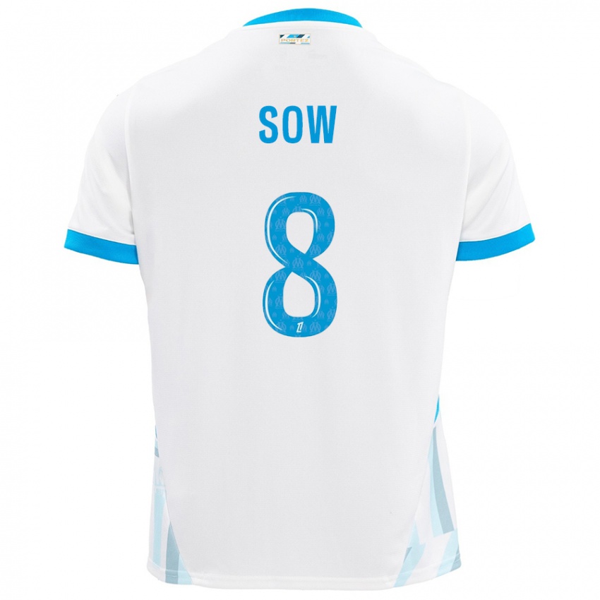 Uomo Maglia Mbayang Sow #8 Bianco Azzurro Kit Gara Home 2024/25 Maglietta