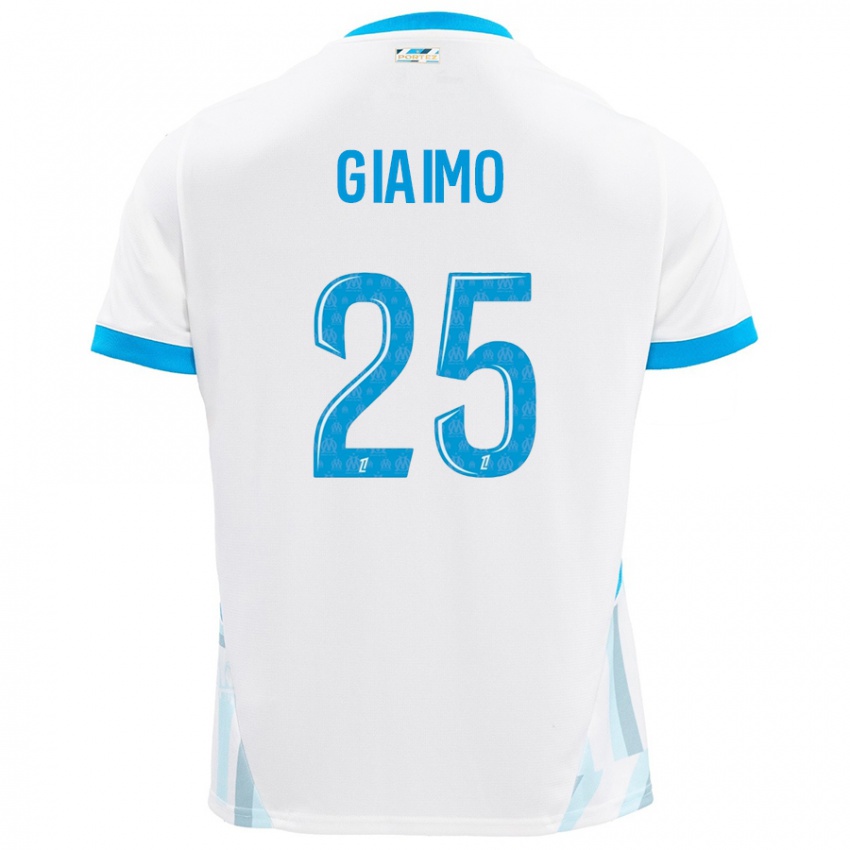 Uomo Maglia Carla Giaimo #25 Bianco Azzurro Kit Gara Home 2024/25 Maglietta