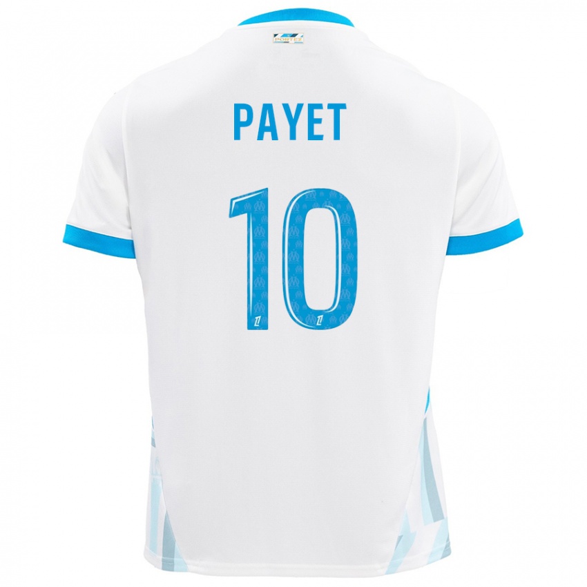 Uomo Maglia Dimitri Payet #10 Bianco Azzurro Kit Gara Home 2024/25 Maglietta