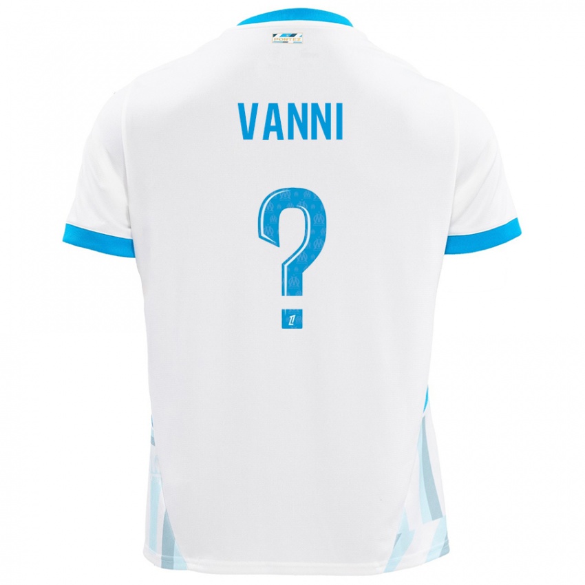 Uomo Maglia Fabio Vanni #0 Bianco Azzurro Kit Gara Home 2024/25 Maglietta