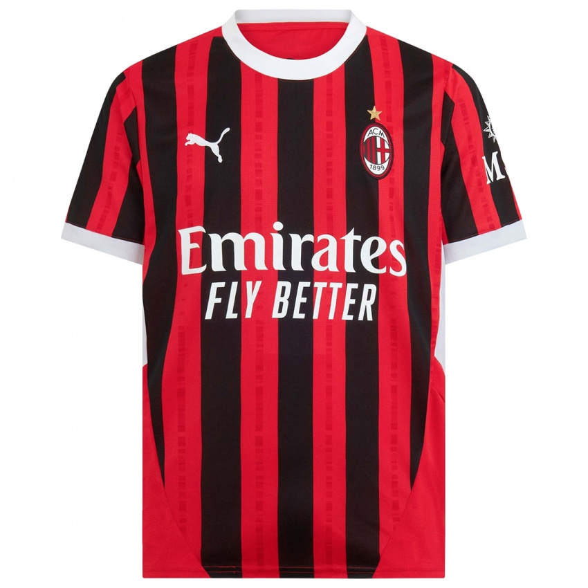 Uomo Maglia Alvaro Morata 7 Rosso Nero Kit Gara Home 2024 25 Maglietta