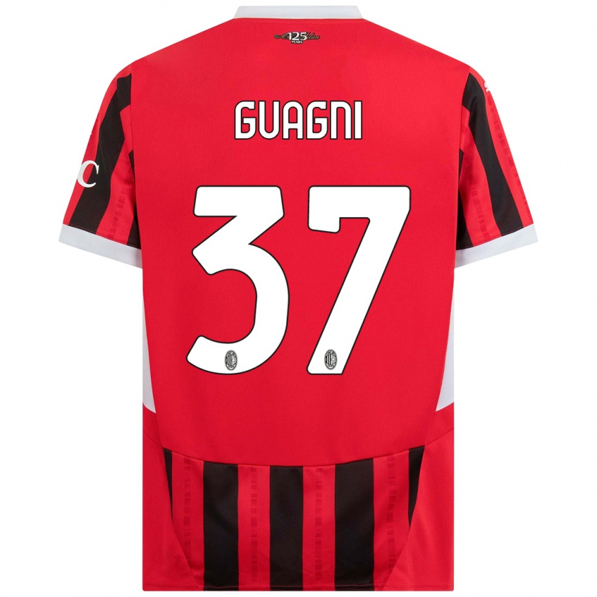 Uomo Maglia Alia Guagni #37 Rosso Nero Kit Gara Home 2024/25 Maglietta