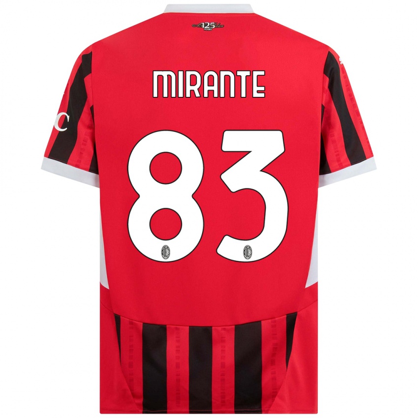 Uomo Maglia Antonio Mirante #83 Rosso Nero Kit Gara Home 2024/25 Maglietta