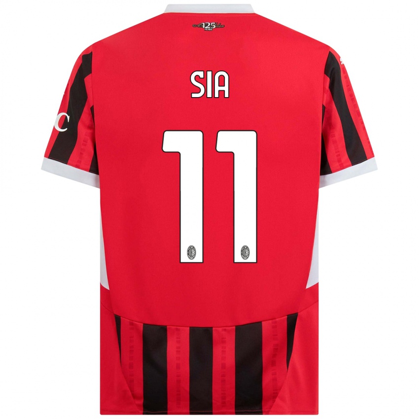 Uomo Maglia Diego Sia #11 Rosso Nero Kit Gara Home 2024/25 Maglietta