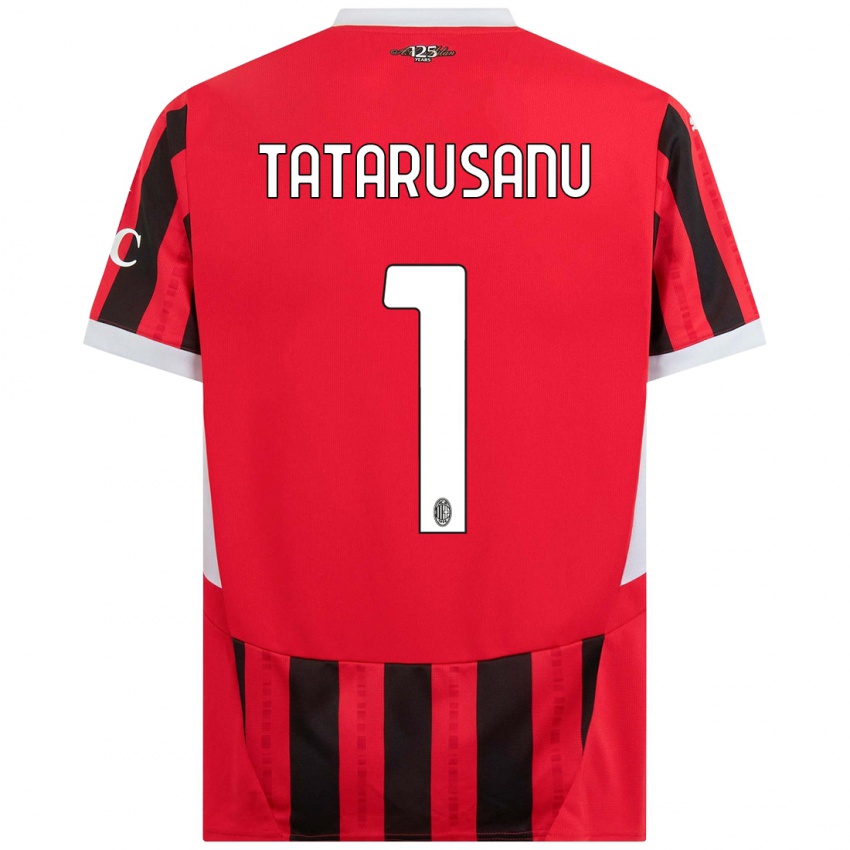 Uomo Maglia Ciprian Tatarusanu #1 Rosso Nero Kit Gara Home 2024/25 Maglietta