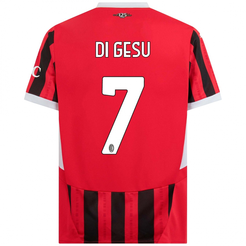 Uomo Maglia Enrico Di Gesu #7 Rosso Nero Kit Gara Home 2024/25 Maglietta