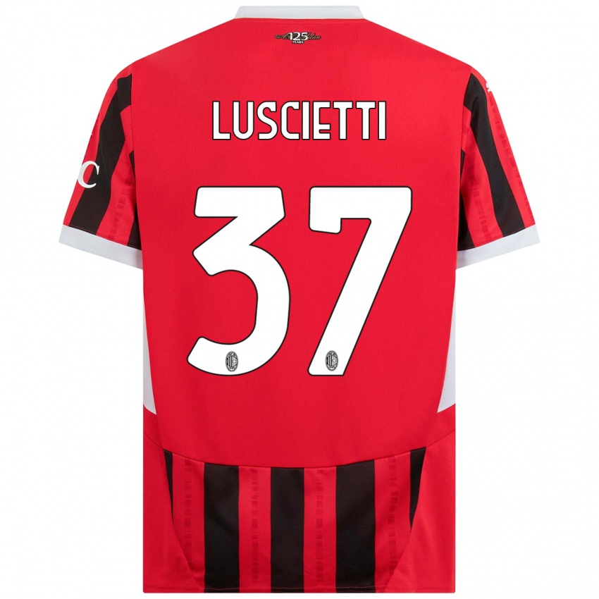 Uomo Maglia Abebe Luscietti #37 Rosso Nero Kit Gara Home 2024/25 Maglietta