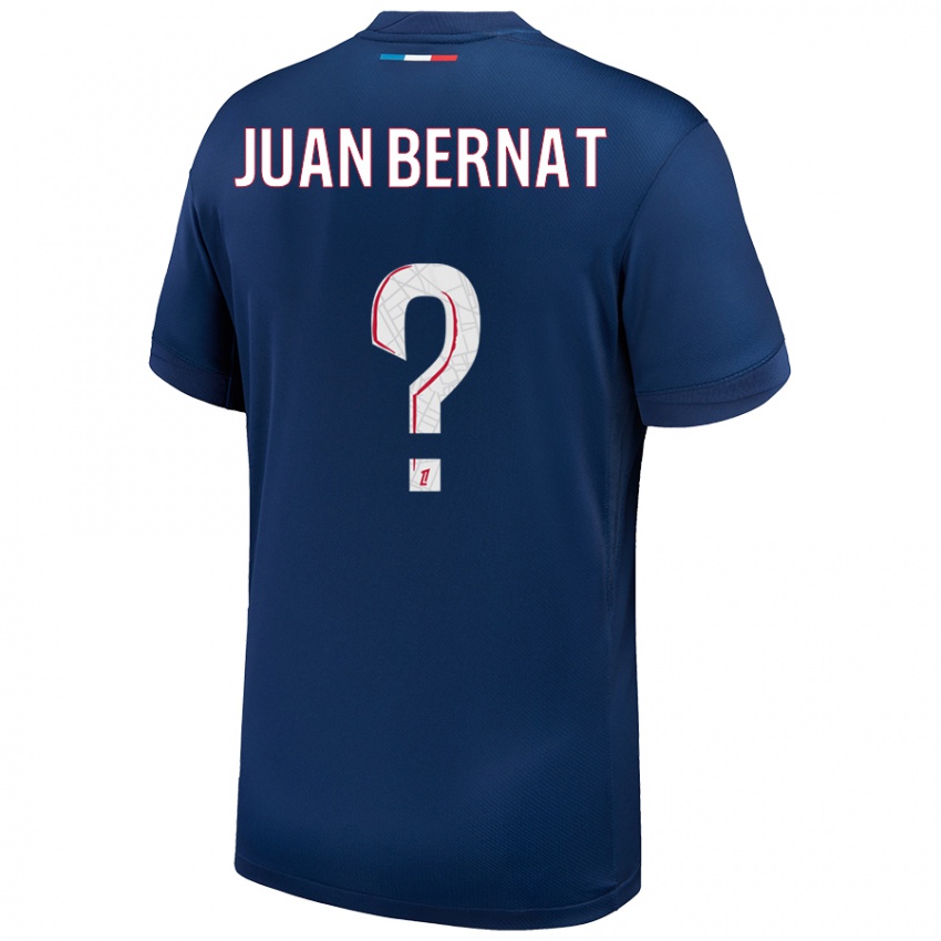 Uomo Maglia Juan Bernat #0 Blu Navy Bianco Kit Gara Home 2024/25 Maglietta