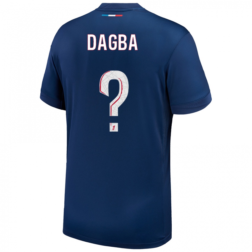 Uomo Maglia Colin Dagba #0 Blu Navy Bianco Kit Gara Home 2024/25 Maglietta