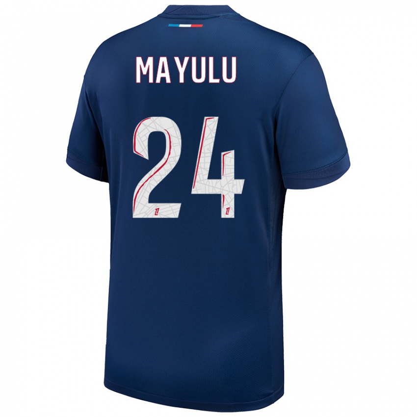 Uomo Maglia Senny Mayulu #24 Blu Navy Bianco Kit Gara Home 2024/25 Maglietta